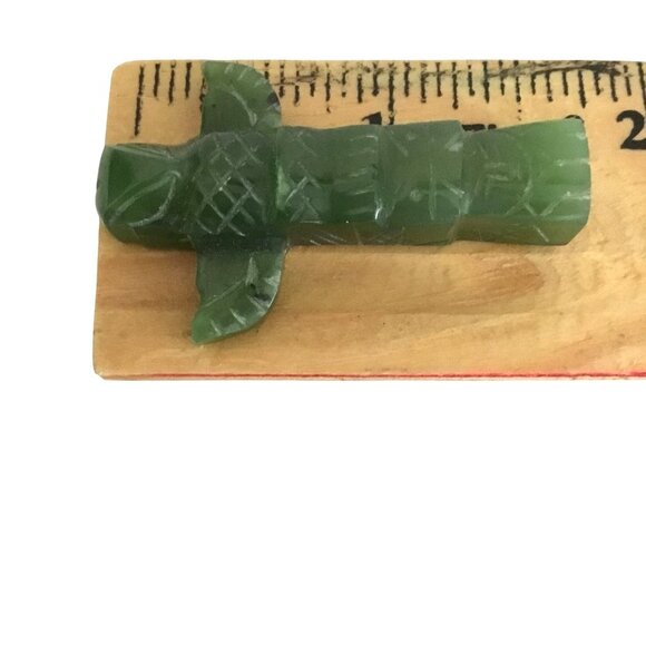 Nephrite Jade Hand-Carved Totem Pendant Alaska Native Design Protection Talisman - Picture 5 of 10
